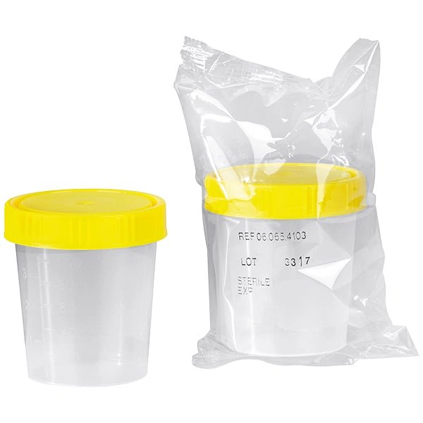 Steriler Urinbecher mit Schraubdeckel - Servoprax